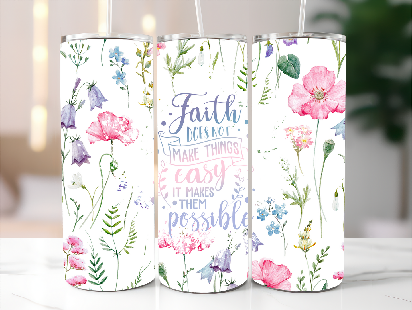 Faith Floral 20oz Tumbler