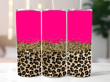Hot pink and Leo 20oz Tumbler