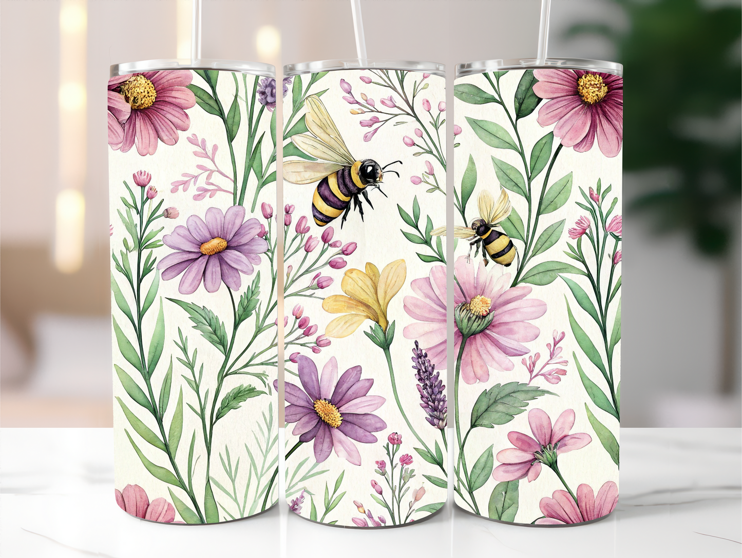 Flowers and bees 20oz Tumbler