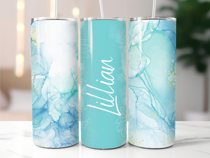 Marble blue Add your name 20oz Tumbler