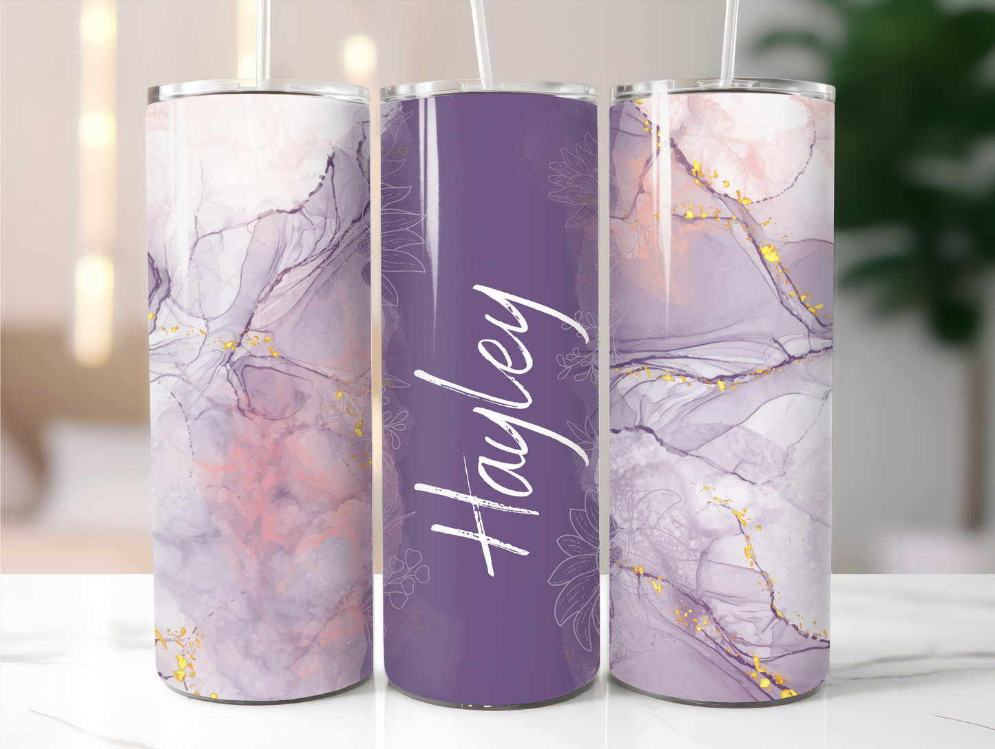 Marble purple Add your name 20oz Tumbler