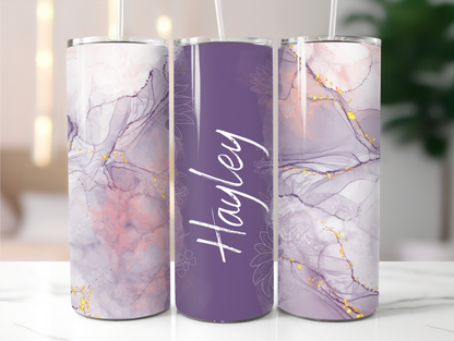 Marble purple Add your name 20oz Tumbler