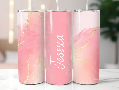 Marble pink Add your name 20oz Tumbler