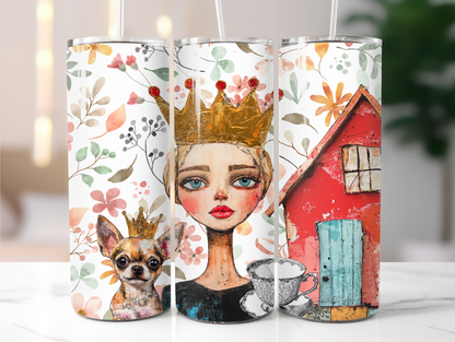 Queen with her dog and tea 20oz Tumbler