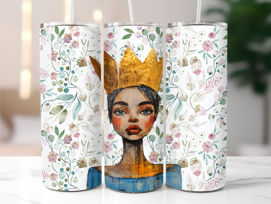 Fierce queen on floral background 20oz Tumbler