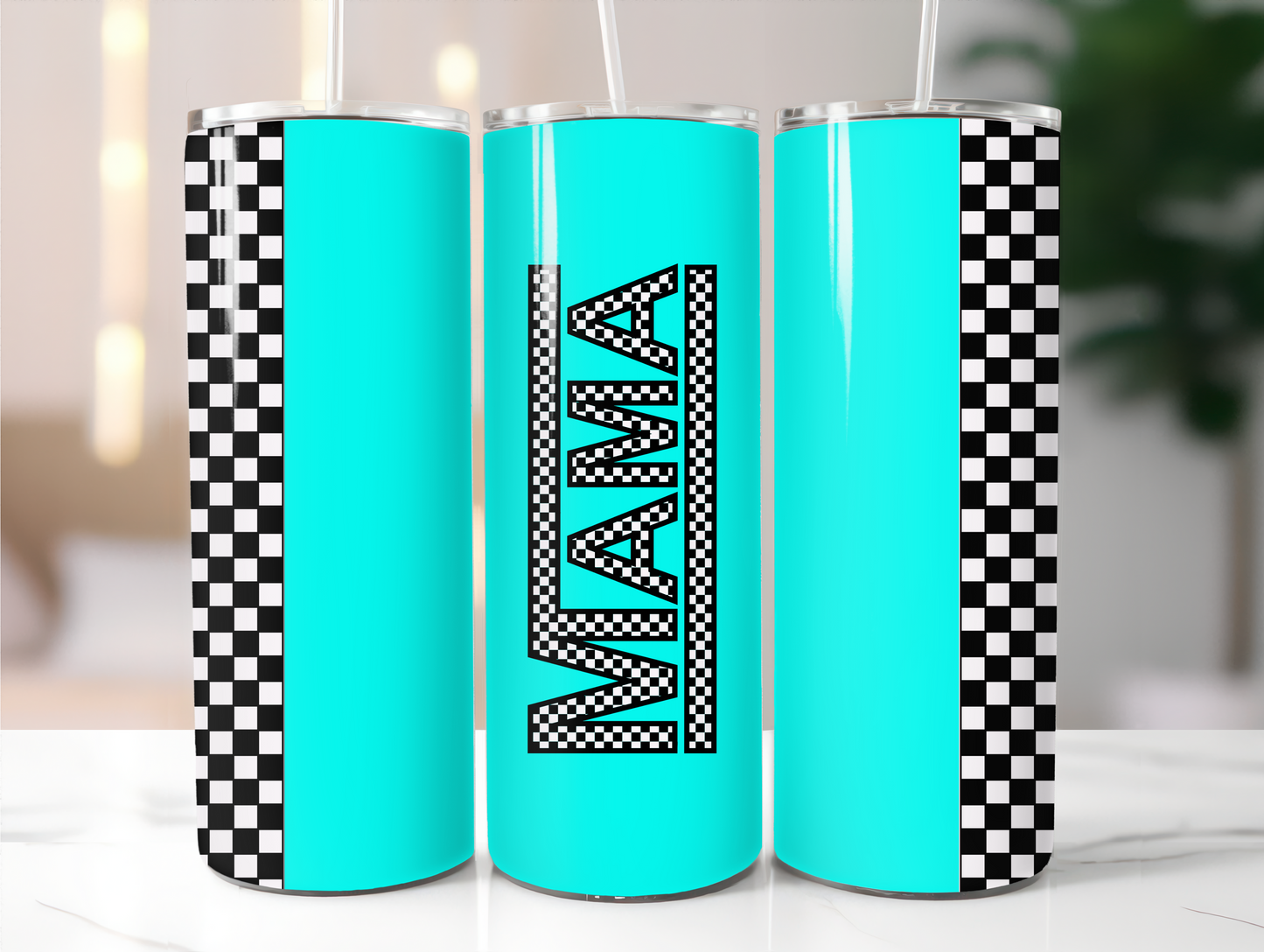 Mama in Vans font Teal 20oz Tumbler