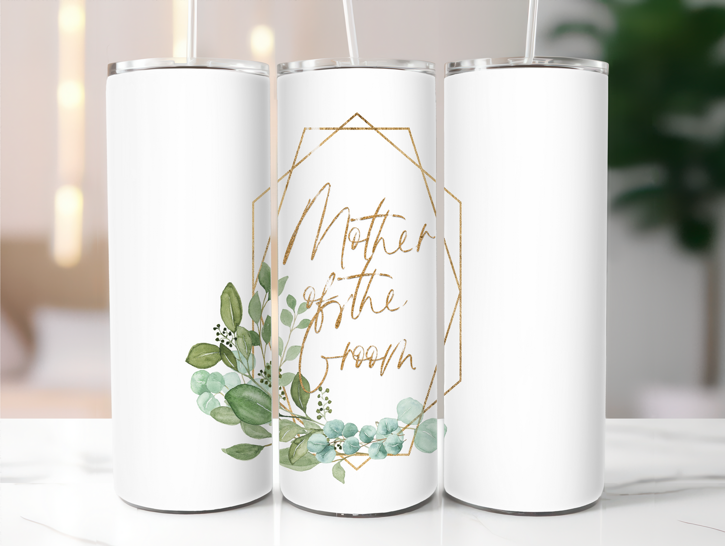 Mother of the groom gold and green 20oz Tumbler