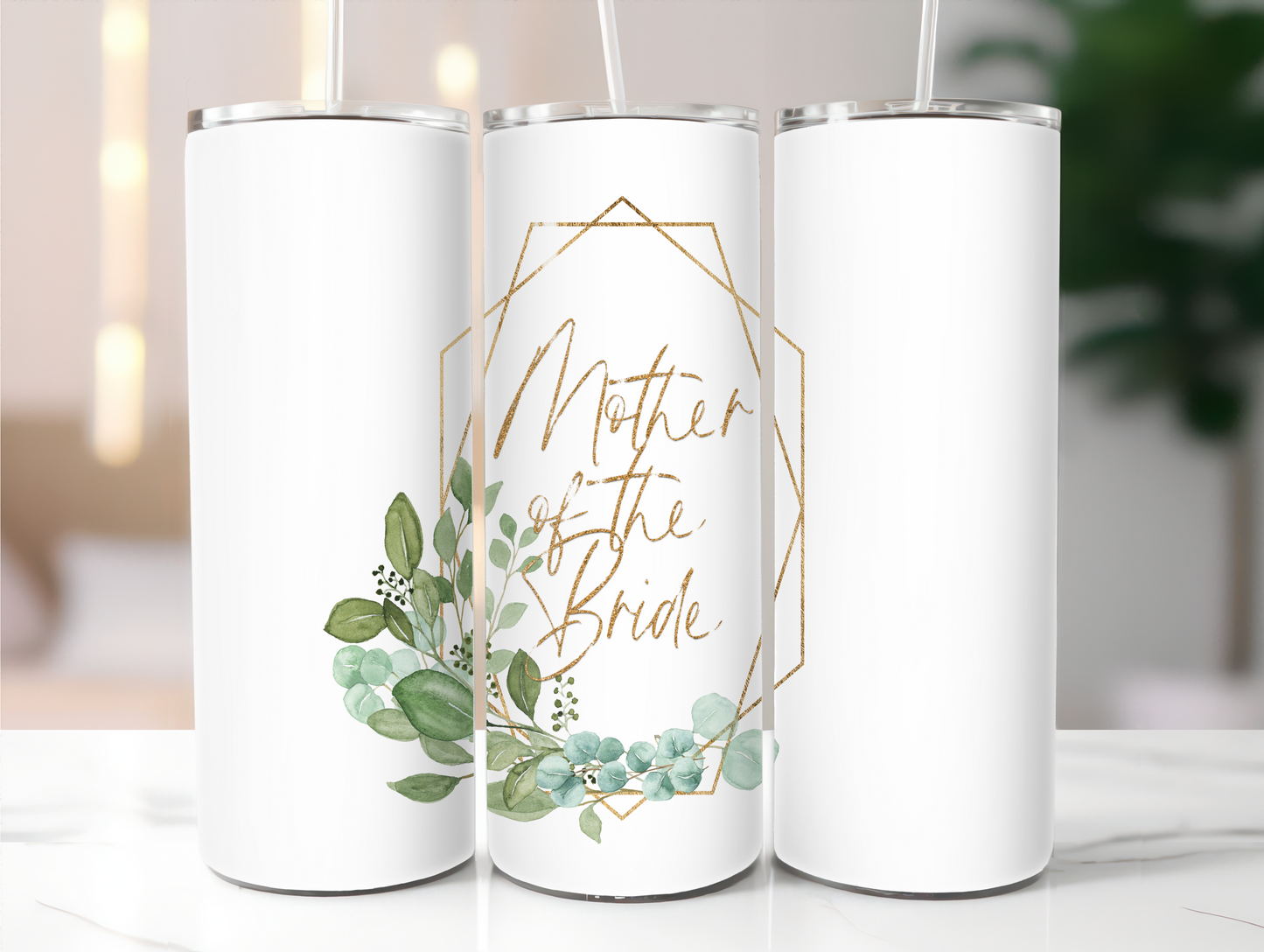 Mother of the bride gold and green 20oz Tumbler