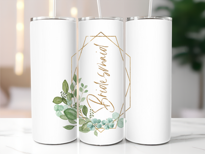 Bridesmaid gold and green 20oz Tumbler