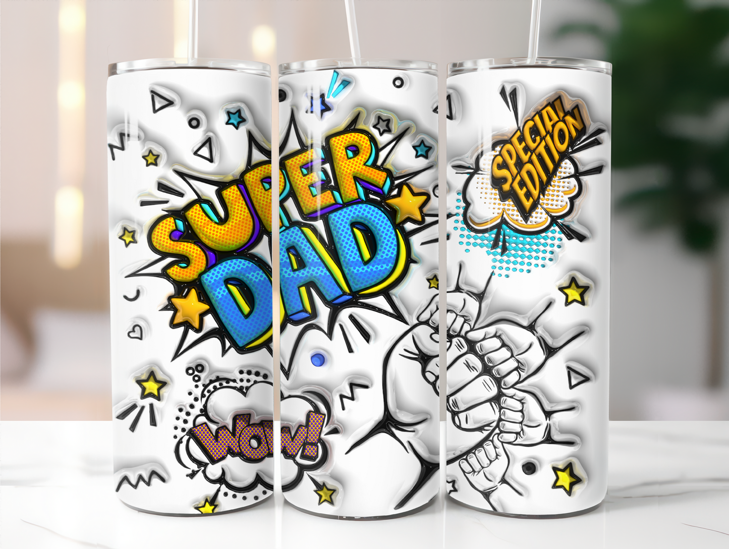 Super Dad 4 fist pumps 20oz Tumbler