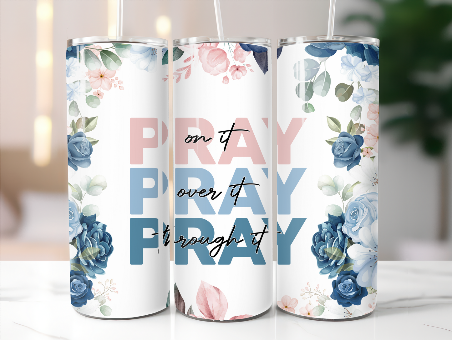 Pray (Pink and blue) 20oz Tumbler