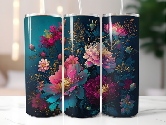 Dark Floral 20oz Tumbler