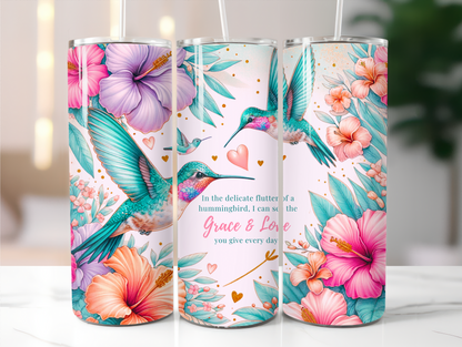Humming bird, Grace & Love 20oz Tumbler