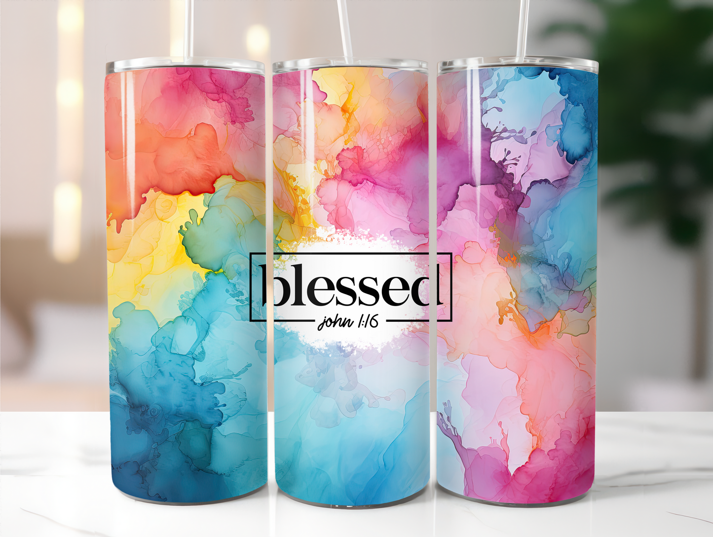 Colourful Blessed 20oz Tumbler