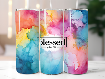 Colourful Blessed 20oz Tumbler
