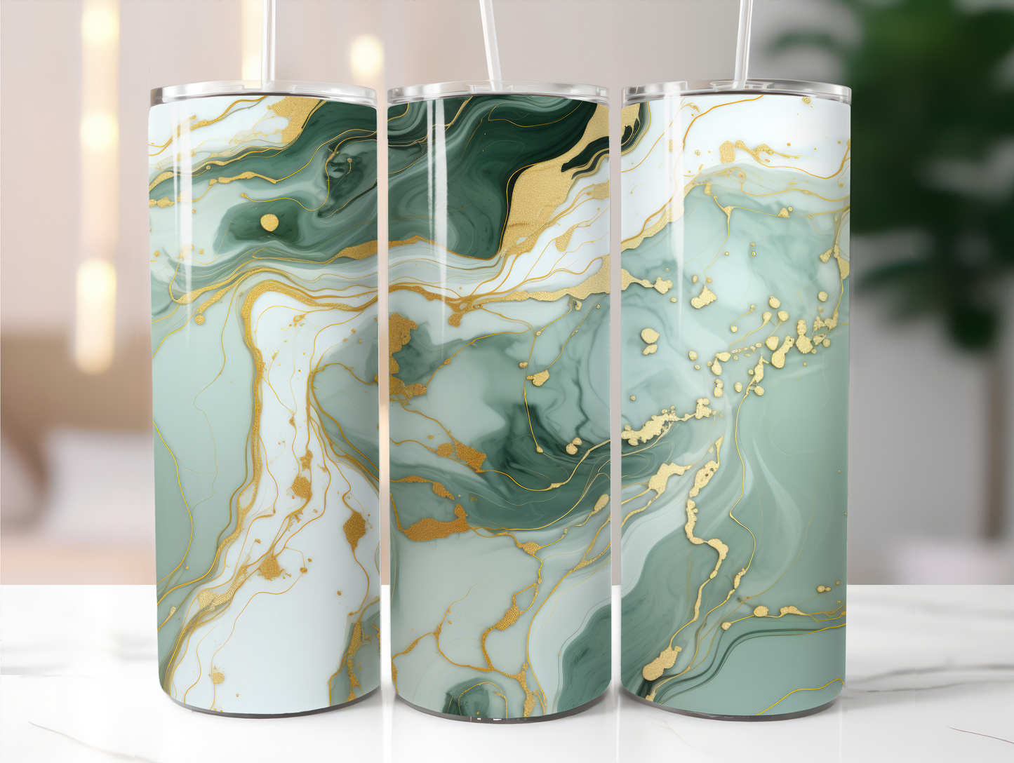 Green marble 20oz Tumbler