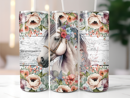 Horse floral 20oz Tumbler