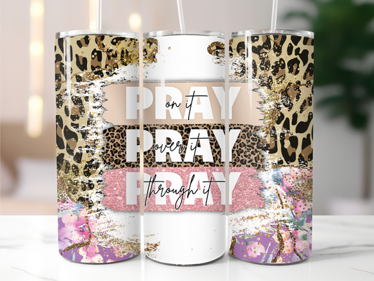 Pray leo and floral 20oz Tumbler