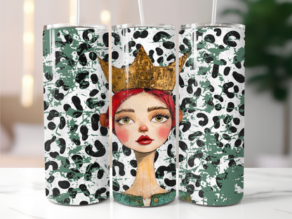 Queen with leopard print background  20oz Tumbler