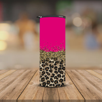 Hot pink and Leo 20oz Tumbler