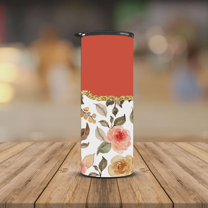 Orange floral 20oz Tumbler