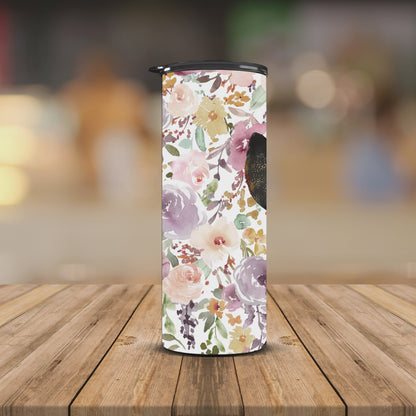 Cute puppy with floral background 20oz Tumbler