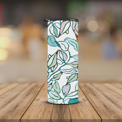 Queen on Blue floral background 20oz Tumbler