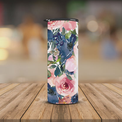 Messy bun Floral 20oz Tumbler