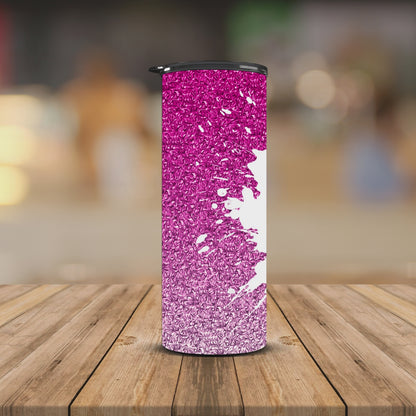 Pink glitter Add your name 20oz Tumbler