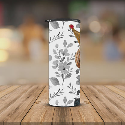 Fierce queen on bw floral background  20oz Tumbler