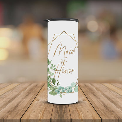 Maid of Honor gold and green 20oz Tumbler