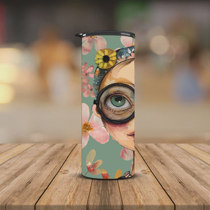 Girl with floral background 20oz Tumbler