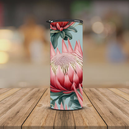 Protea blue background 20oz Tumbler