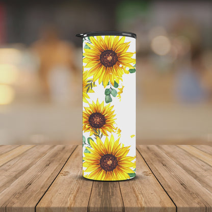 Messy bun sunflowers 20oz Tumbler